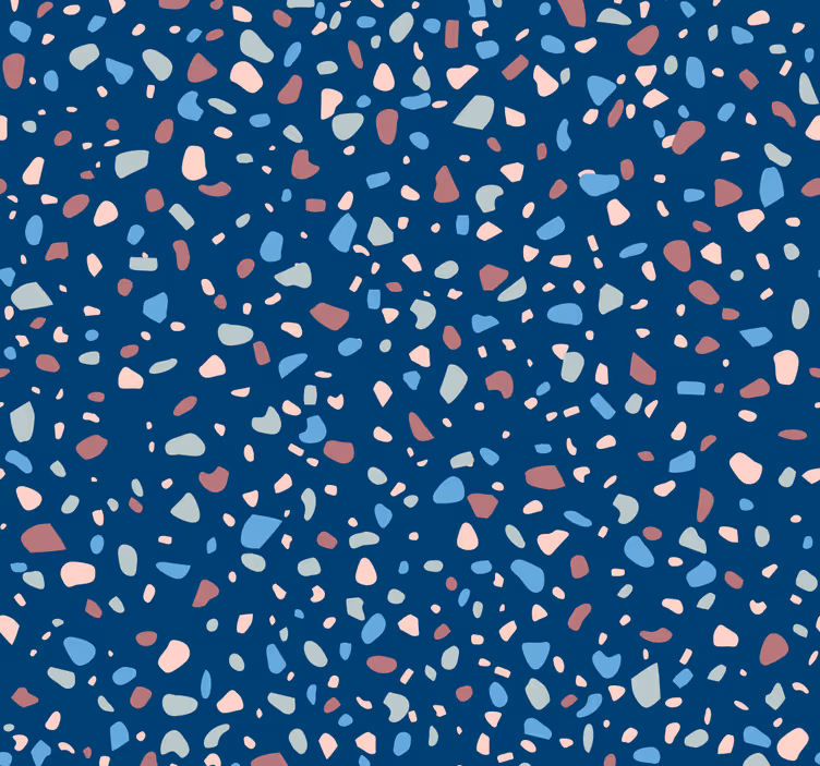 Kitchen blind in dark blue terrazzo design - TenStickers