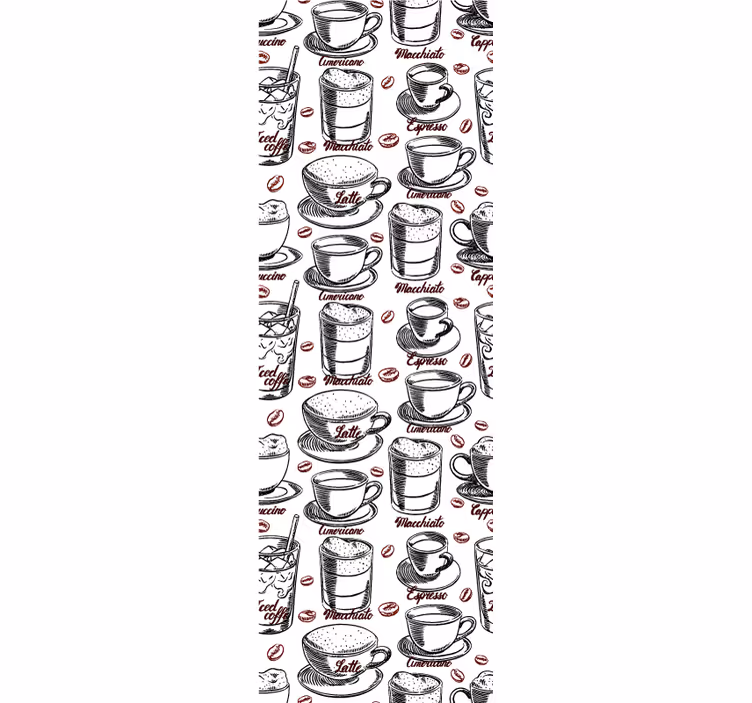 Coffee pattern kitchen blind - TenStickers