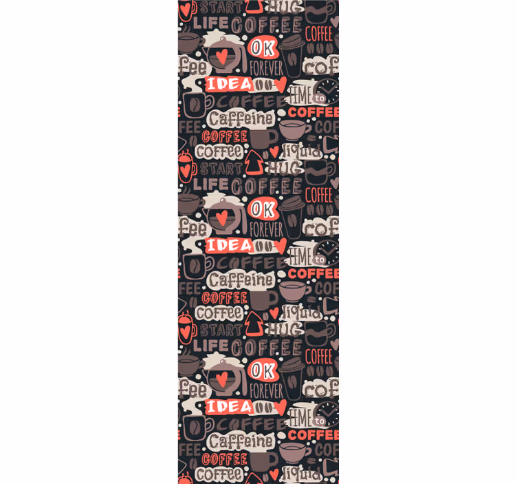 Kitchen blind with coffee typography pattern - TenStickers