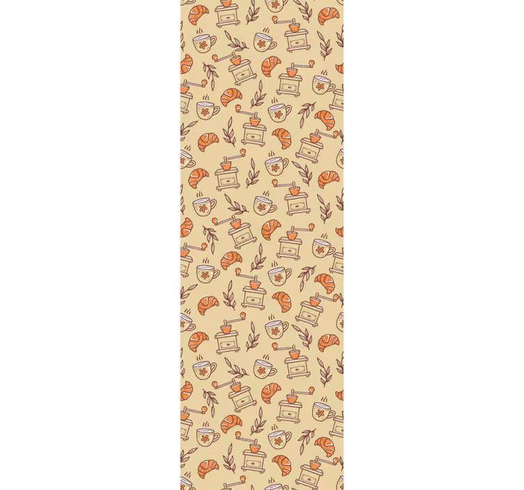 Kitchen blind with hand-drawn coffee design - TenStickers
