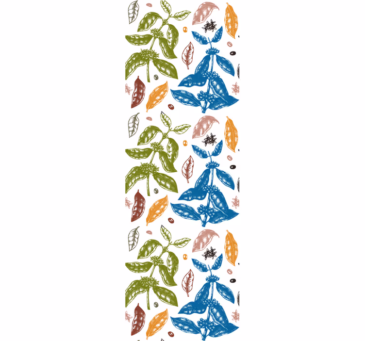 Kitchen blind with colorful coffee plant pattern - TenStickers