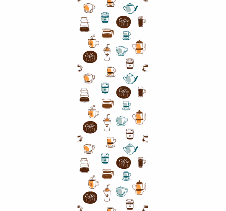 Kitchen blind coffee house cafe patterned - TenStickers