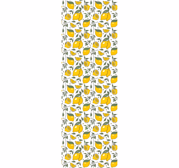 Lemons and cream flowers kitchen blind - TenStickers