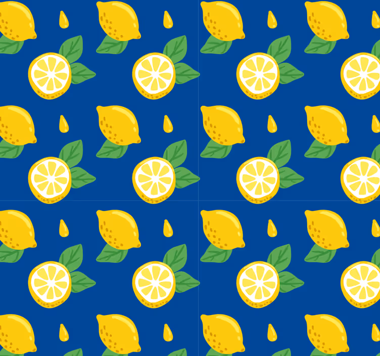 Kitchen blind hand-drawn lemons design - TenStickers