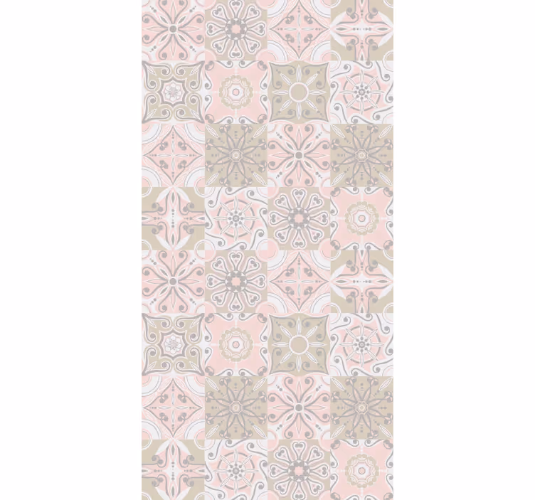 Kitchen blind in pink and grey tile design - TenStickers
