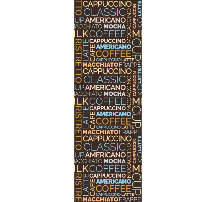 Kitchen blind coffee text pattern - TenStickers