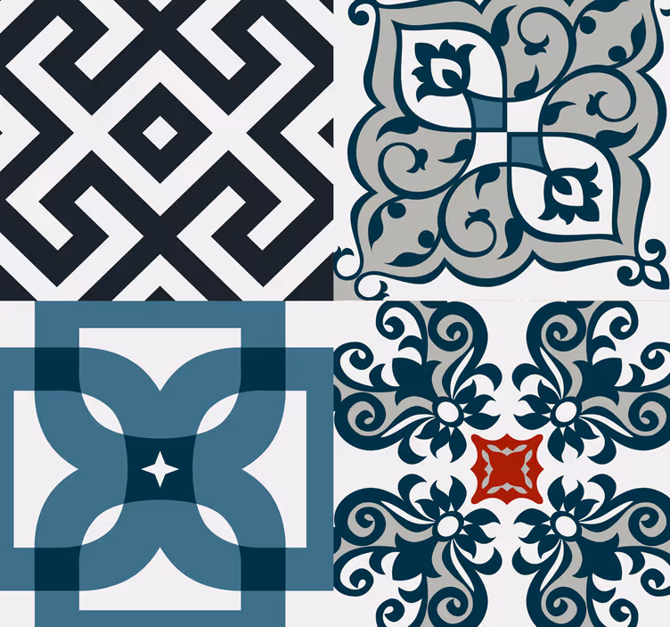 Kitchen blind portuguese vintage tiles - TenStickers