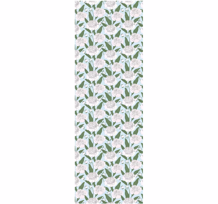 Dining room blind with white floral grandmillenial pattern - TenStickers
