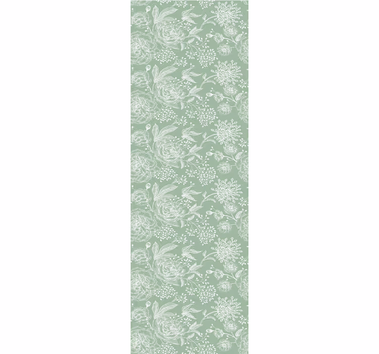 Green floral grandmillenial style dining room blind - TenStickers