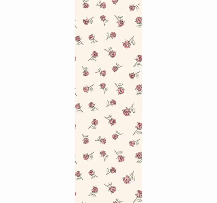 Dining room blind with romantic vintage rose pattern - TenStickers