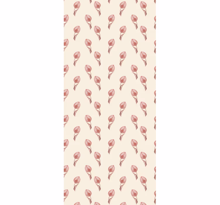 Dining room blind with small pink tulips pattern - TenStickers