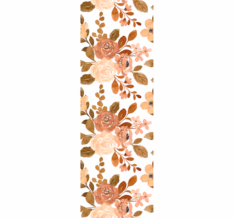 Dining room blind with elegant pink pastel flowers - TenStickers