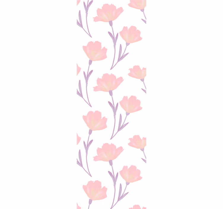 Dining room blind with minimalist watercolor floral pattern - TenStickers