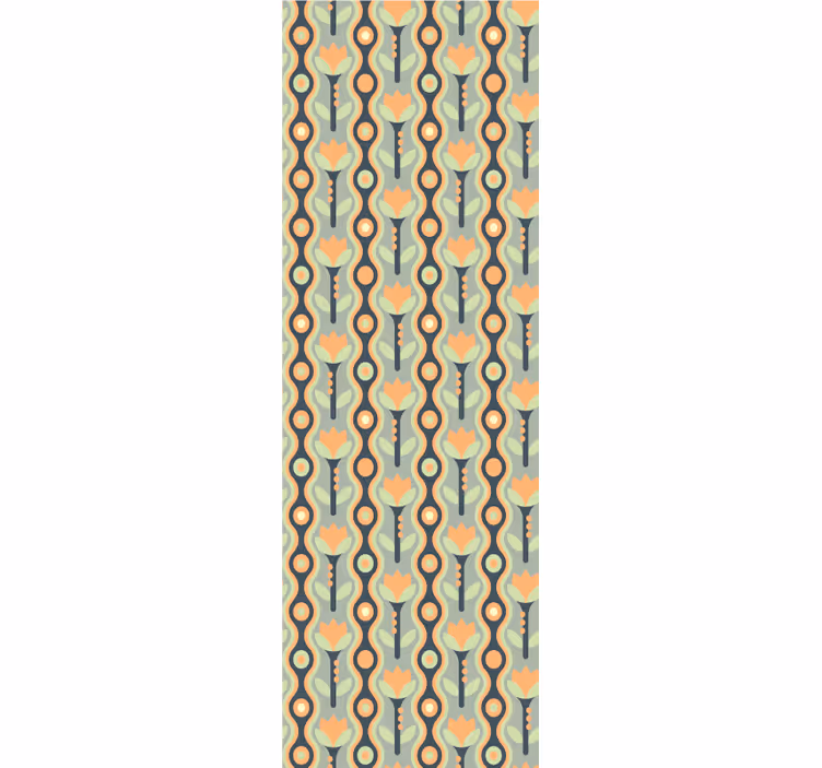 Dining room blind in orange irregular floral - TenStickers