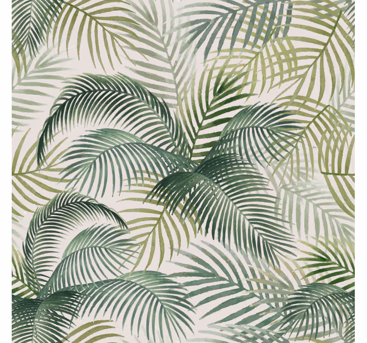 Dining room blind with wild green leaves design - TenStickers