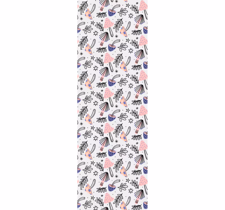 Dining room blind with classic mushrooms and flowers - TenStickers