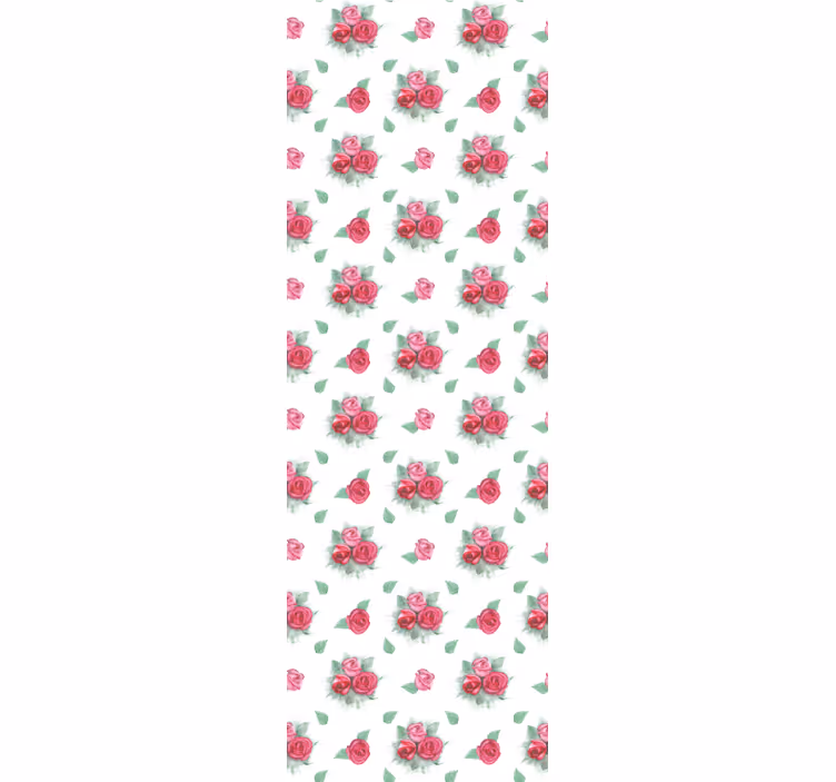 Dining room blind with pink and red roses pattern - TenStickers