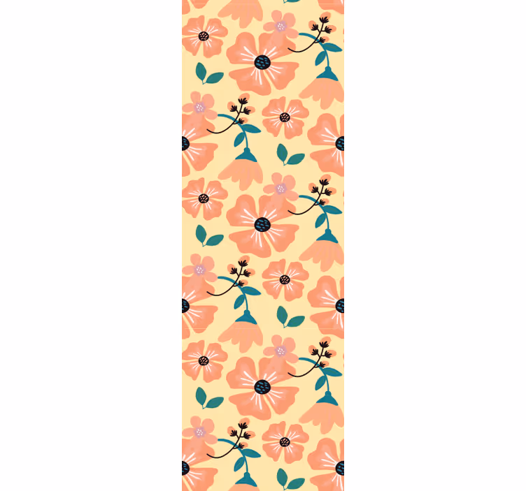 Dining room blind with orange runflowers design - TenStickers