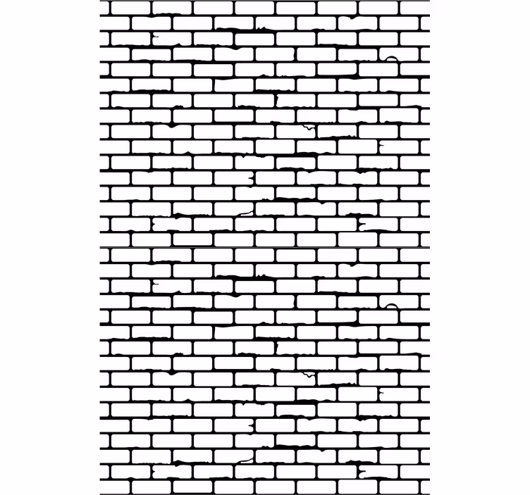 Dining room blind in aged white brick pattern - TenStickers