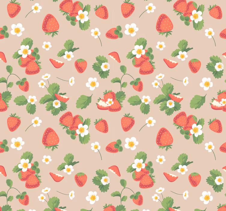 Dining room blind strawberries and flowers - TenStickers