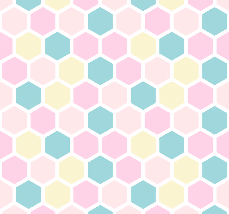 Dining room blind with geometric pattern and pastels - TenStickers