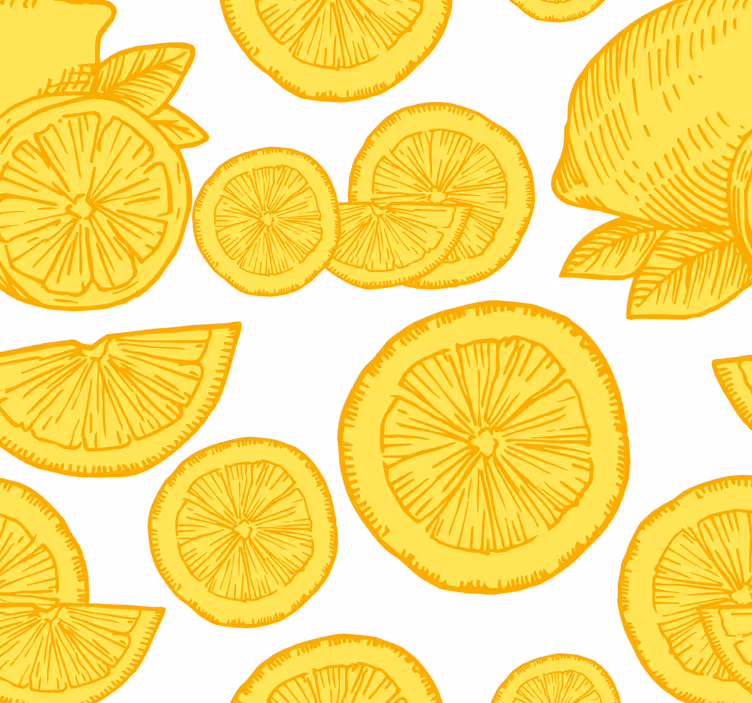 Dining room blind orange and lemon design - TenStickers