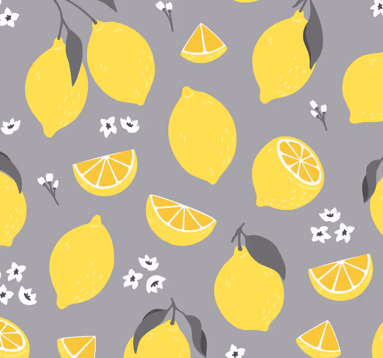 Dining room blind tropical lemon design - TenStickers