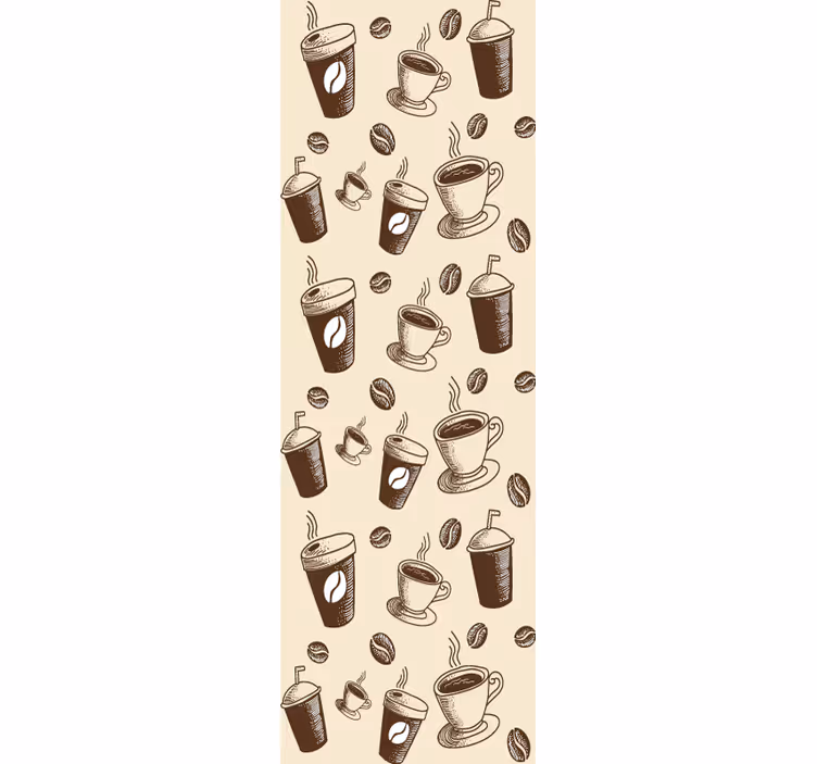 Dining room blind with coffee bean mug design - TenStickers