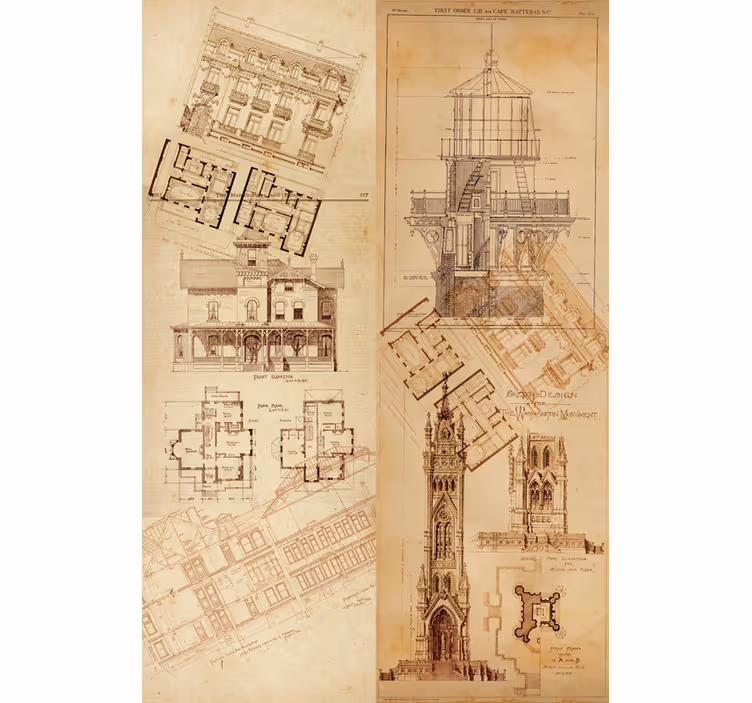 Dining room blind architectural gem - TenStickers
