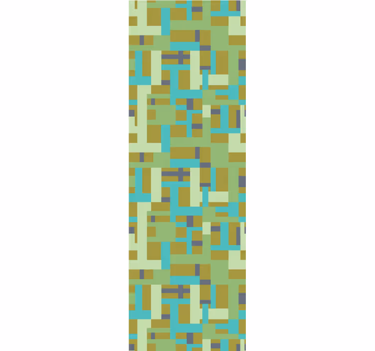 Dining room blind in colorful retro rectangle pattern - TenStickers