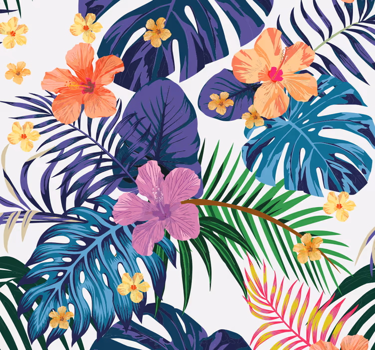 Dining room blind with hawaiian colorful flowers - TenStickers