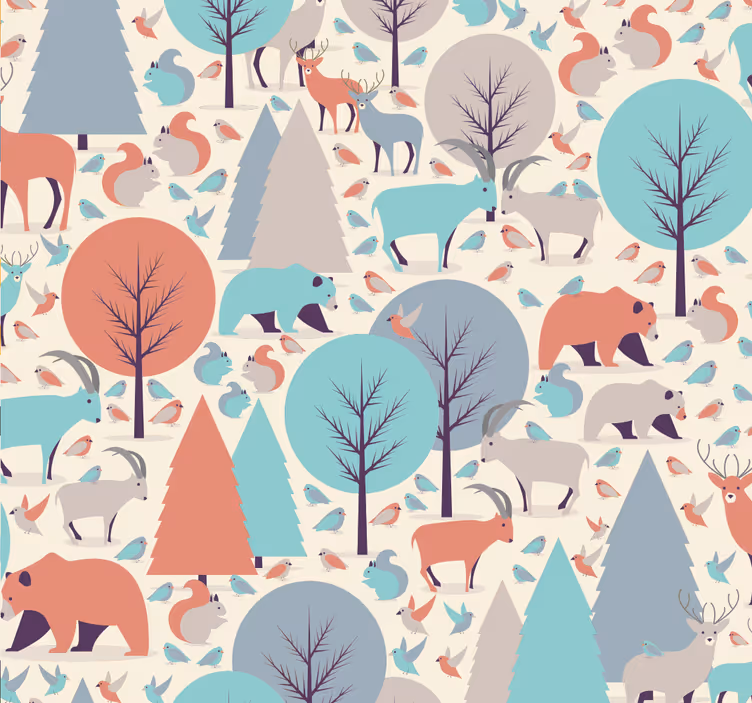 Childrens blind nordic forest landscape - TenStickers