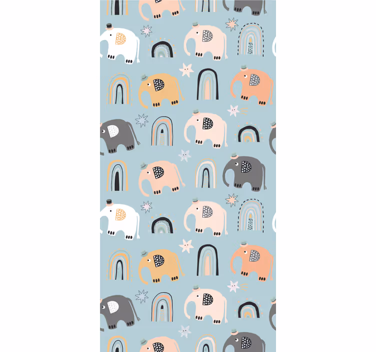 Childrens blind elephant rainbow patterns - TenStickers