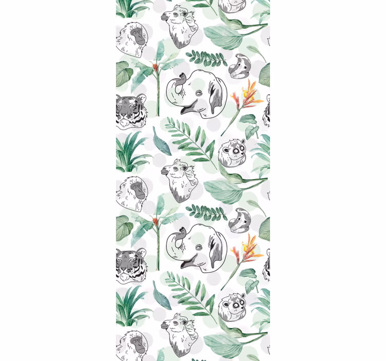 Childrens blind watercolor tropical animals and plants - TenStickers