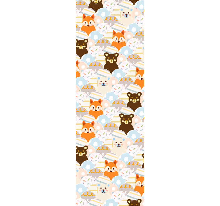 Childrens blind with patchwork bear and fox design - TenStickers