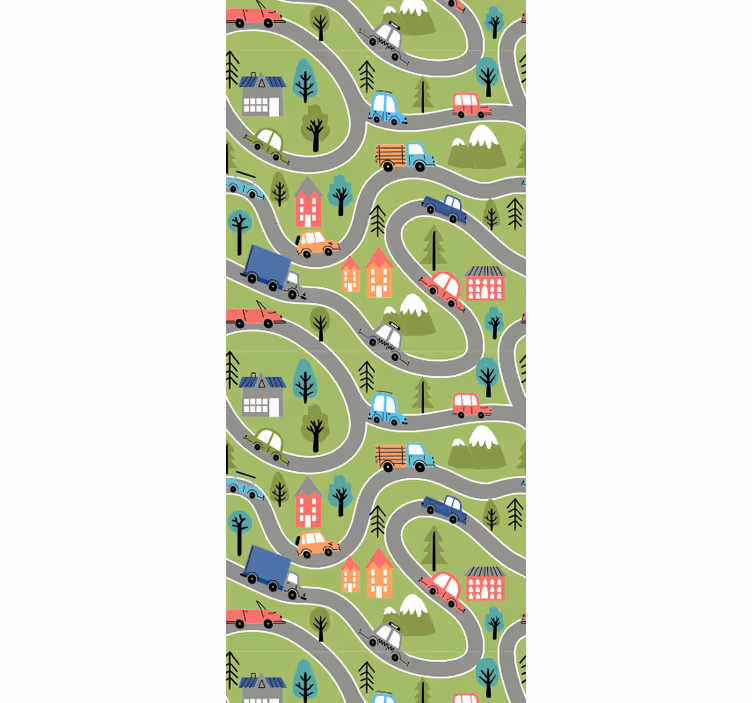 Childrens blind colorful street with racing cars - TenStickers