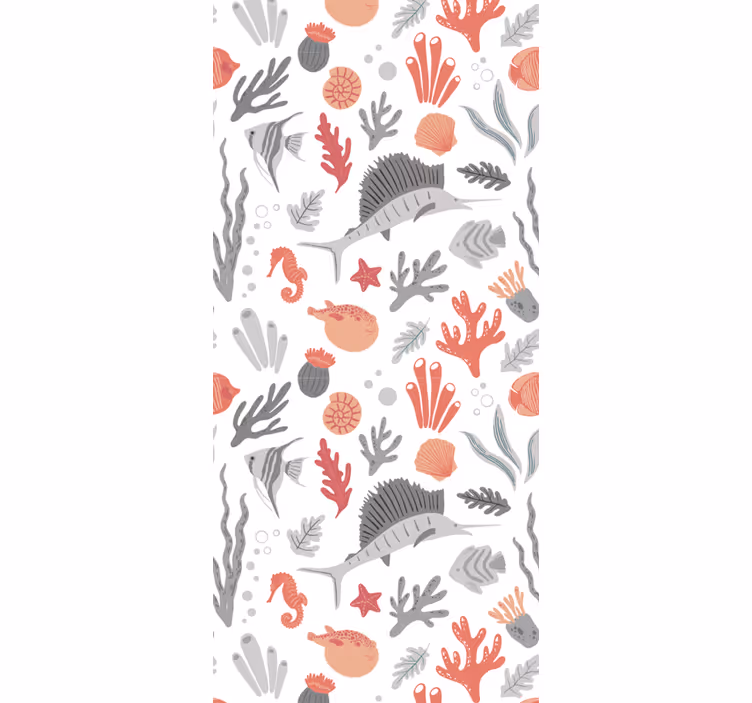 Childrens blind with marine life illustration - TenStickers