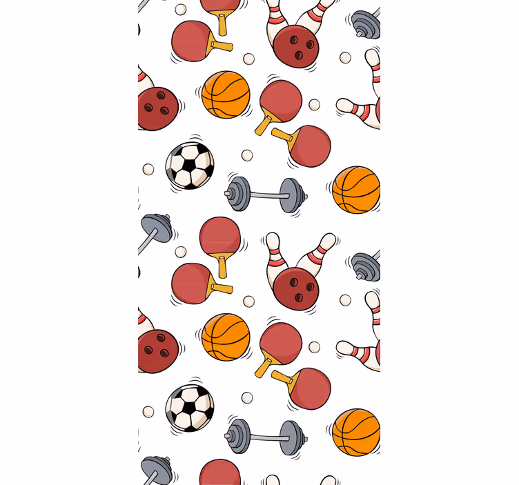 Childrens blind featuring doodle sketch sports gear - TenStickers