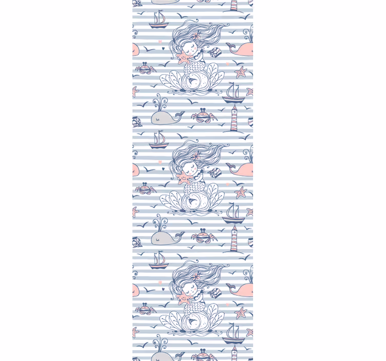 Childrens blind with cute mermaid and sea creatures pattern - TenStickers