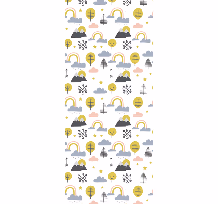 Childrens blind with minimalistic trees and rainbows - TenStickers