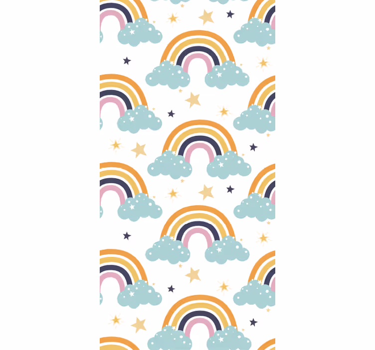 Childrens blind with colorful rainbows and clouds - TenStickers