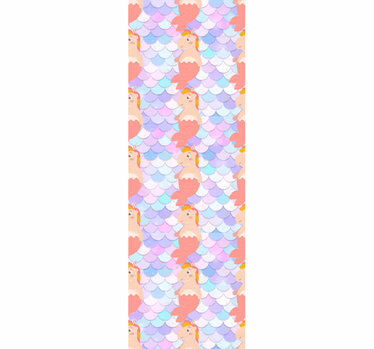 Childrens blind unicorn mermaids with scale design - TenStickers