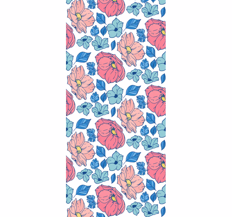 Childrens blind with delicate pink and blue flowers - TenStickers