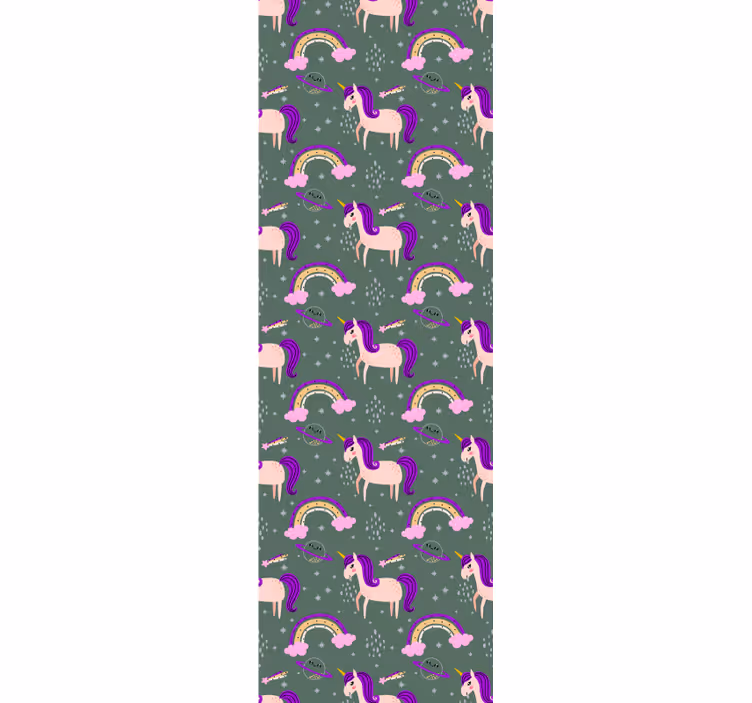 Childrens blind with pink and green unicorns - TenStickers