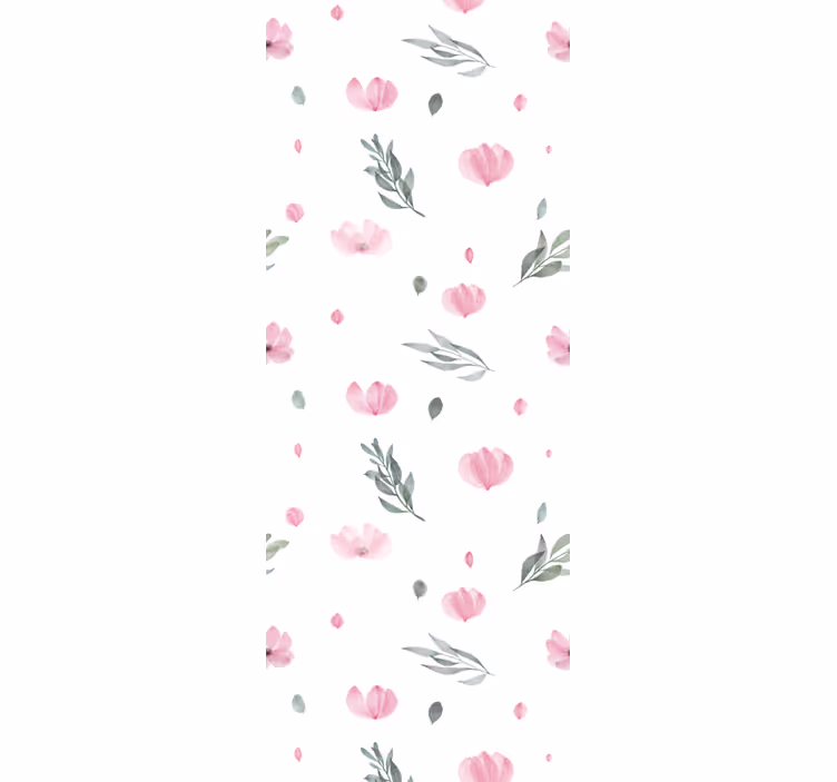 Childrens blind in pink minimalistic flowers - TenStickers