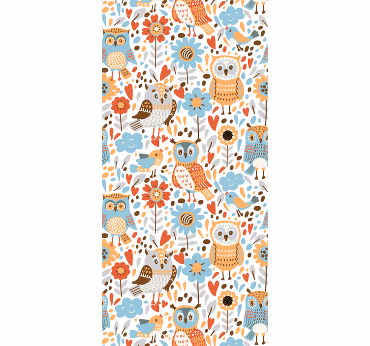 Childrens blind colorful owls with flowers pattern - TenStickers