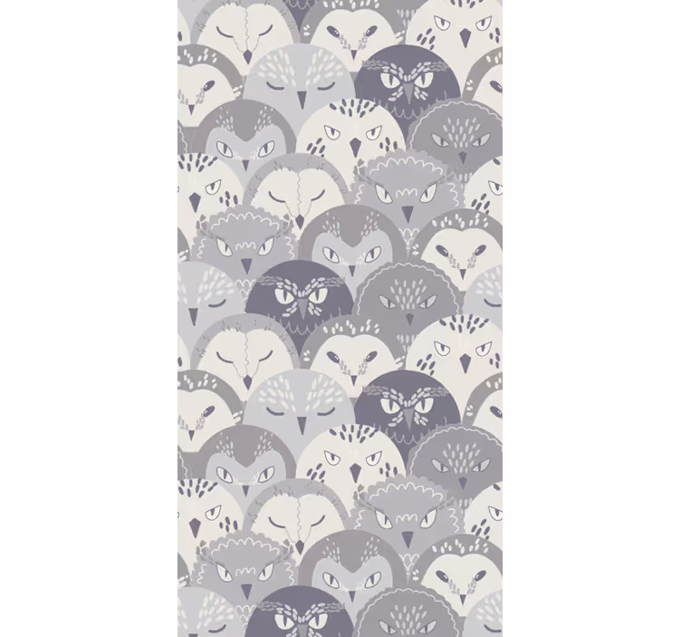 Childrens blind gray owl on creepers nordic design - TenStickers