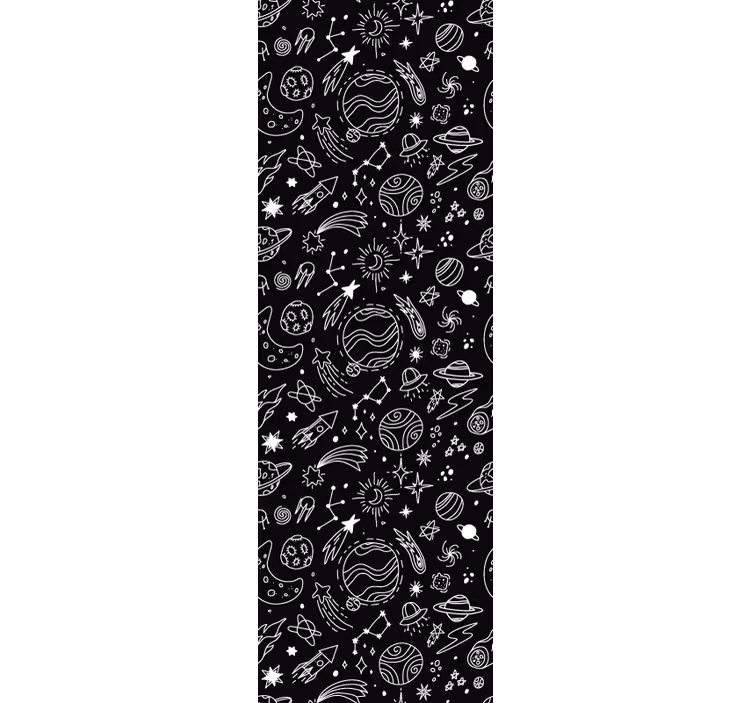 Childrens blind in black and white cosmic design - TenStickers
