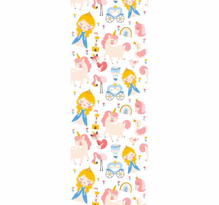 Childrens blind featuring cartoon princes and unicorns - TenStickers