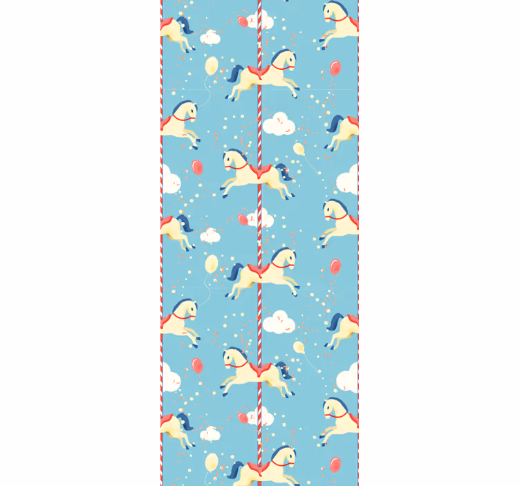 Childrens blind with amusement park horse ride pattern - TenStickers